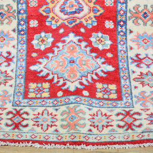 Hand-Knotted Kazak Tribal Design 100% Wool Handmade Rug (Size 2.1 X 5.5) Cwral-10626