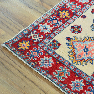 Hand-Knotted Kazak Tribal Design 100% Wool Handmade Rug (Size 2.0 X 5.9) Cwral-10629