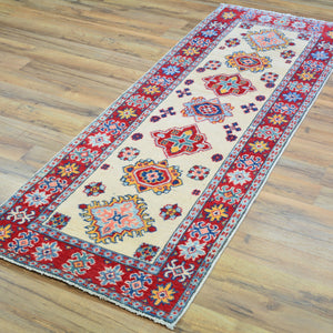 Hand-Knotted Kazak Tribal Design 100% Wool Handmade Rug (Size 2.0 X 5.9) Cwral-10629