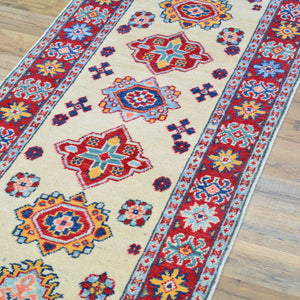 Hand-Knotted Kazak Tribal Design 100% Wool Handmade Rug (Size 2.0 X 5.9) Cwral-10629