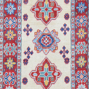 Hand-Knotted Kazak Tribal Design 100% Wool Handmade Rug (Size 2.0 X 5.9) Cwral-10629