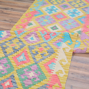 Hand-Woven Reversible Momana Kilim Handmade Wool Rug (Size 2.10 X 15.9) Cwral-10638