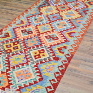 Hand-Woven Reversible Momana Kilim Handmade Wool Rug (Size 2.10 X 13.0) Cwral-10641