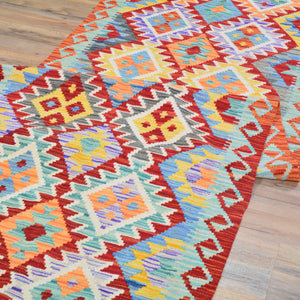 Hand-Woven Reversible Momana Kilim Handmade Wool Rug (Size 2.10 X 13.0) Cwral-10641