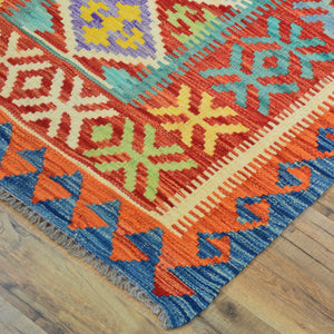Hand-Woven Reversible Momana Kilim Handmade Wool Rug (Size 2.9 X 13.2) Cwral-10647