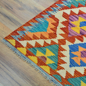 Hand-Woven Reversible Momana Kilim Handmade Wool Rug (Size 2.7 X 13.3) Cwral-10653