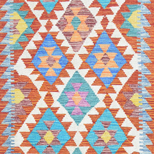 Hand-Woven Reversible Momana Kilim Handmade Wool Rug (Size 2.7 X 13.3) Cwral-10653