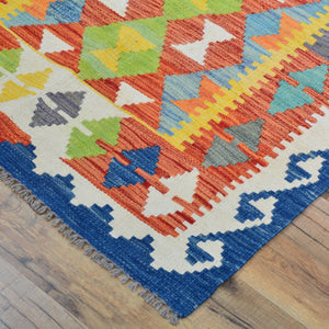 Hand-Woven Reversible Momana Kilim Handmade Wool Rug (Size 2.10 X 13.1) Cwral-10656