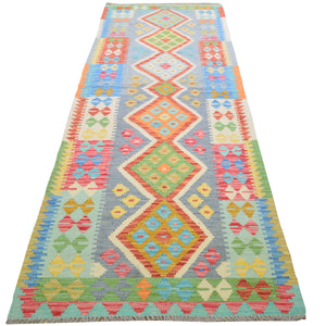 Hand-Woven Reversible Momana Kilim Handmade Wool Rug (Size 2.10 X 9.9) Cwral-10662