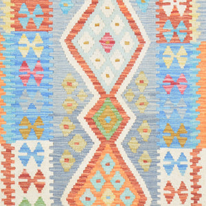 Hand-Woven Reversible Momana Kilim Handmade Wool Rug (Size 2.10 X 9.9) Cwral-10662