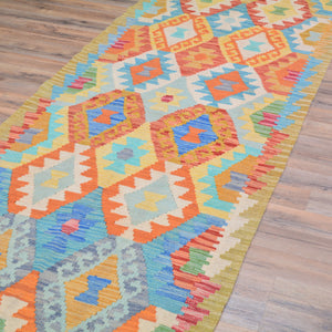 Hand-Woven Reversible Momana Kilim Handmade Wool Rug (Size 2.10 X 9.7) Cwral-10665