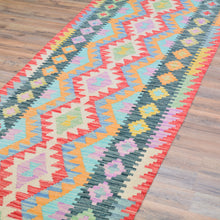 Load image into Gallery viewer, Hand-Woven Reversible Momana Kilim Handmade Wool Rug (Size 2.8 X 9.7) Cwral-10671
