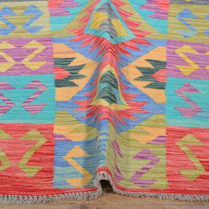 Hand-Woven Reversible Momana Kilim Handmade Wool Rug (Size 2.9 X 9.9) Cwral-10674