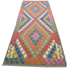 Load image into Gallery viewer, Hand-Woven Reversible Momana Kilim Handmade Wool Rug (Size 2.11 X 9.5) Cwral-10677