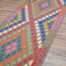 Load image into Gallery viewer, Hand-Woven Reversible Momana Kilim Handmade Wool Rug (Size 2.11 X 9.5) Cwral-10677