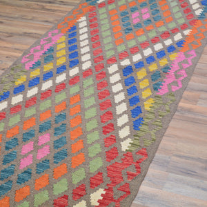 Hand-Woven Reversible Momana Kilim Handmade Wool Rug (Size 2.11 X 9.5) Cwral-10677