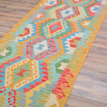 Load image into Gallery viewer, Hand-Woven Reversible Momana Kilim Handmade Wool Rug (Size 2.8 X 9.7) Cwral-10680