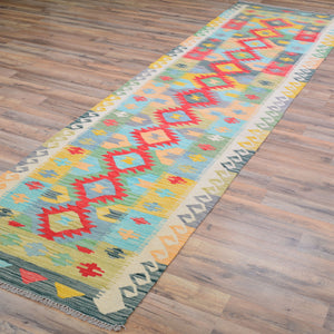 Hand-Woven Reversible Momana Kilim Handmade Wool Rug (Size 2.8 X 10.3) Cwral-10683