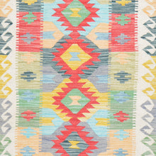 Load image into Gallery viewer, Hand-Woven Reversible Momana Kilim Handmade Wool Rug (Size 2.8 X 10.3) Cwral-10683