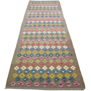 Hand-Woven Reversible Momana Kilim Handmade Wool Rug (Size 2.9 X 9.6) Cwral-10686