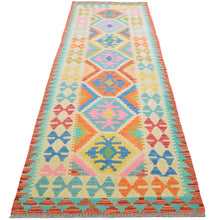 Load image into Gallery viewer, Hand-Woven Reversible Momana Kilim Handmade Wool Rug (Size 2.9 X 9.10) Cwral-10689