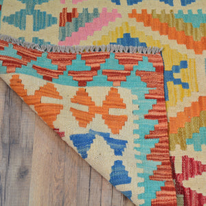 Hand-Woven Reversible Momana Kilim Handmade Wool Rug (Size 2.9 X 9.10) Cwral-10689