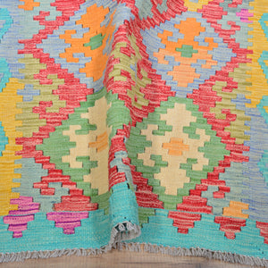 Hand-Woven Reversible Momana Kilim Handmade Wool Rug (Size 3.2 X 9.7) Cwral-10692