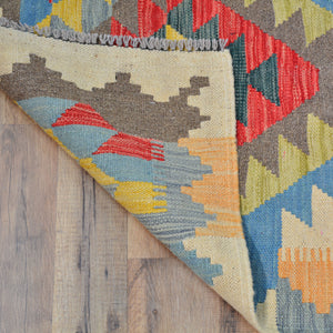 Hand-Woven Reversible Momana Kilim Handmade Wool Rug (Size 2.7 X 7.11) Cwral-10695