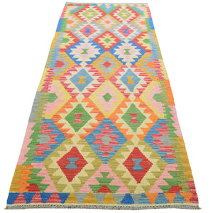 Hand-Woven Reversible Momana Kilim Handmade Wool Rug (Size 2.9 X 8.2) Cwral-10701