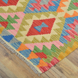 Hand-Woven Reversible Momana Kilim Handmade Wool Rug (Size 2.9 X 8.2) Cwral-10701