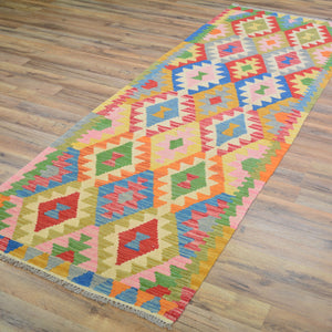 Hand-Woven Reversible Momana Kilim Handmade Wool Rug (Size 2.9 X 8.2) Cwral-10701