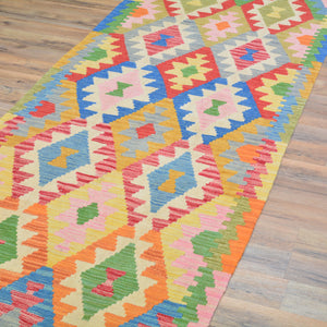 Hand-Woven Reversible Momana Kilim Handmade Wool Rug (Size 2.9 X 8.2) Cwral-10701