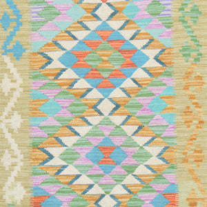 Hand-Woven Reversible Momana Kilim Handmade Wool Rug (Size 2.6 X 8.0) Cwral-10710