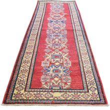 Load image into Gallery viewer, Hand-Knotted Kazak Tribal Design 100% Wool Handmade Rug (Size 3.3 X 10.8) Brral-1530