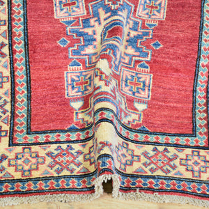 Hand-Knotted Kazak Tribal Design 100% Wool Handmade Rug (Size 3.3 X 10.8) Brral-1530