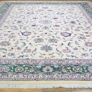 Hand-Knotted Handmade Traditional Floral Design Wool Rug (Size 8.11 X 11.9) Brral-2682
