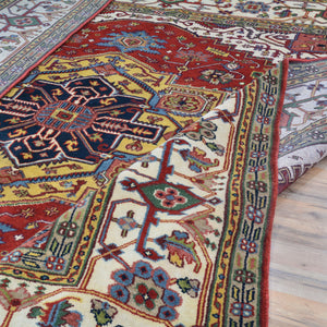 Hand-Knotted Square Heriz Design Traditional Handmade Wool Rug (Size 9.10 X 9.10) Cwral-2733