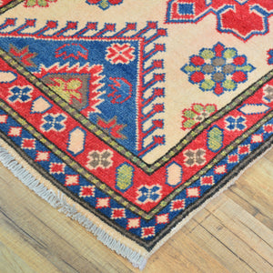 Hand-Knotted Tribal Kazak Geometric Design Handmade 100% Wool Rug (Size 1.10 X 6.3) Brral-4836