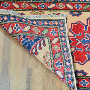 Hand-Knotted Tribal Kazak Geometric Design Handmade 100% Wool Rug (Size 1.10 X 6.3) Brral-4836
