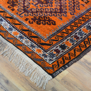 Hand-Knotted Persian Balouch Tribal Wool Handmade Rug (Size 3.7 X 6.8) Brrsf-636