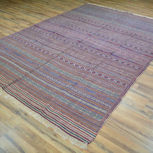 Load image into Gallery viewer, Hand-Woven Tribal Larghairi Sumak Striped Design Wool Rug (Size 6.1 X 9.3) Cwrsf-10161