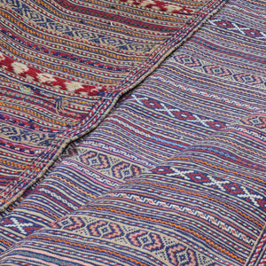 Hand-Woven Tribal Larghairi Sumak Striped Design Wool Rug (Size 6.1 X 9.3) Cwrsf-10161