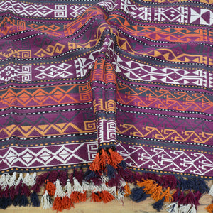 Hand-Woven Vintage Afghan Bakhtiari Sumak Wool Oriental Rug (Size 5.8 X 10.5) Cwral-10167