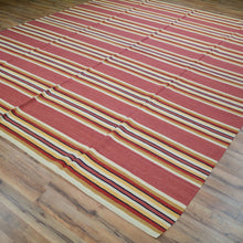 Load image into Gallery viewer, Hand-Woven Reversible Striped Design Kilim Wool Handmade Rug (Size 8.5 X 10.4) Cwral-10173