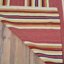 Load image into Gallery viewer, Hand-Woven Reversible Striped Design Kilim Wool Handmade Rug (Size 8.5 X 10.4) Cwral-10173
