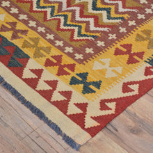 Load image into Gallery viewer, Hand-Woven Afghan Momana Reversible Kilim Wool Oriental Rug (Size 3.2 X 4.11) Cwral-10209