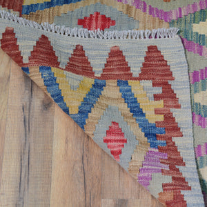 Hand-Woven Afghan Momana Reversible Kilim Wool Oriental Rug (Size 3.5 X 4.10) Cwral-10212