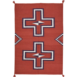 Hand-Woven Reversible Southwestern Design Kilim Oriental Rug (Size 4.2 X 6.0) Cwral-10215