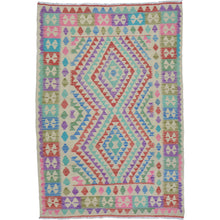 Load image into Gallery viewer, Hand-Woven Afghan Momana Reversible Kilim Wool Oriental Rug (Size 4.1 X 5.8) Cwral-10218