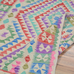 Hand-Woven Afghan Momana Reversible Kilim Wool Oriental Rug (Size 4.1 X 5.8) Cwral-10218